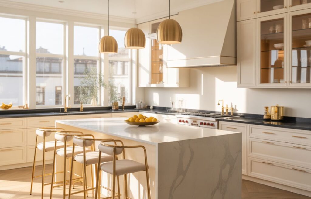 Off White Kitchen Cabinets compared with white and greige cabinet finishes.