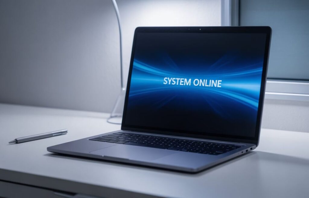 Laptop system online after fixing screen pressure marks.