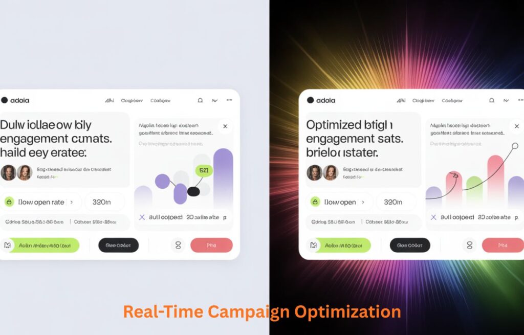 AI Insights DualMedia dashboard showing engagement analytics and performance metrics.
