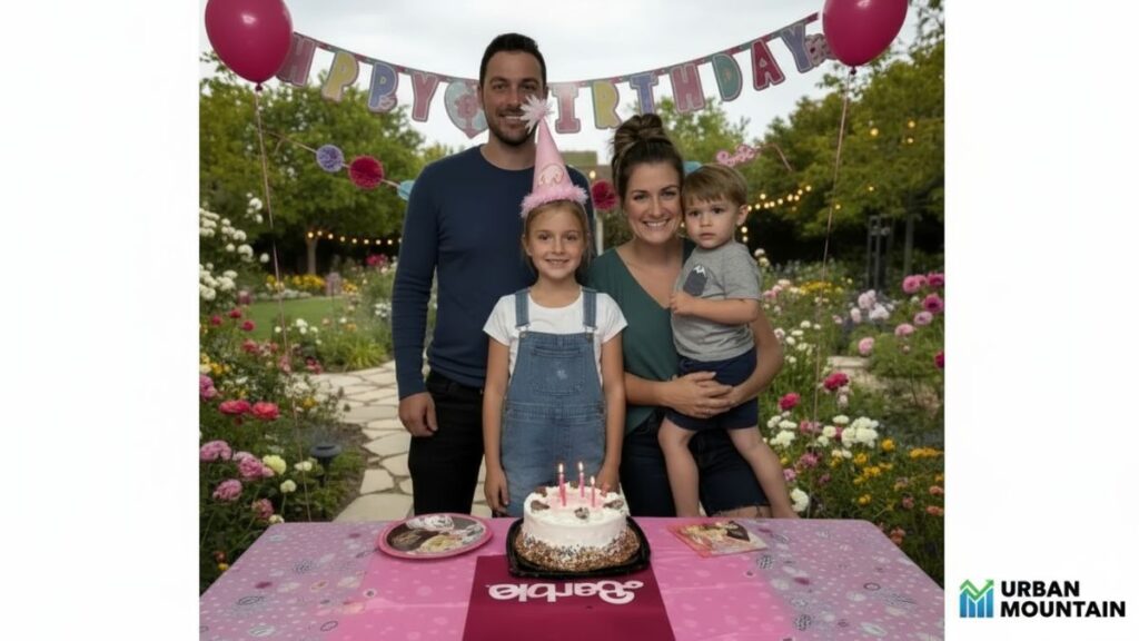 Lacey Swope Net Worth 2025 – Meteorologist with husband and two children celebrating a family birthday, showing her family life beyond News 9 career.