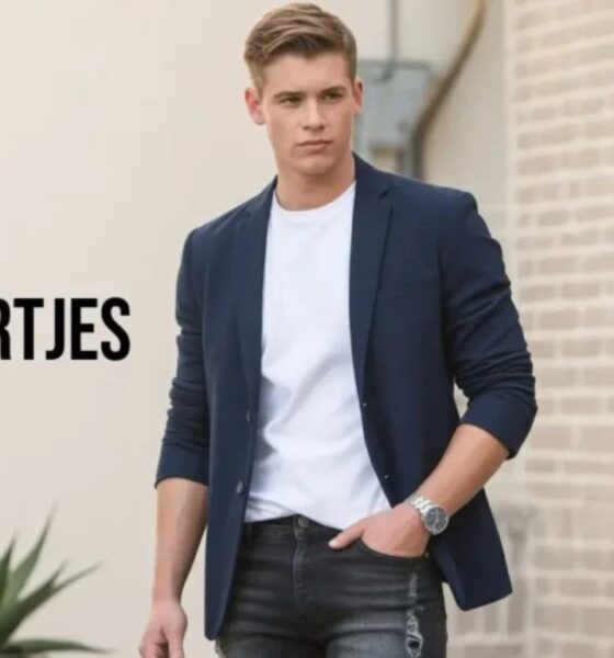 Stylish man wearing modern blazertjes in a smart-casual outfit