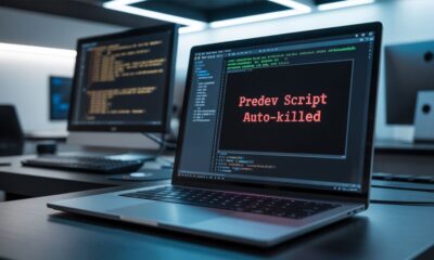 Laptop showing “Predev Script Auto-killed” error during development — Got Auto Killed Predev issue.