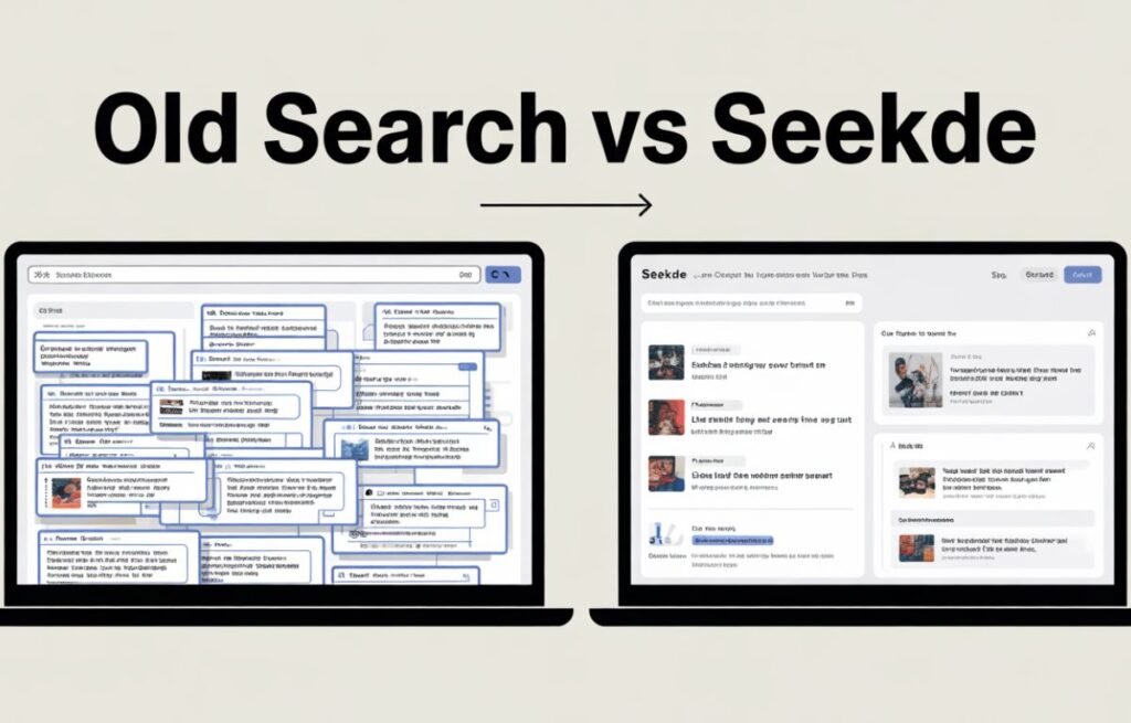 Seekde compared with traditional search engines.