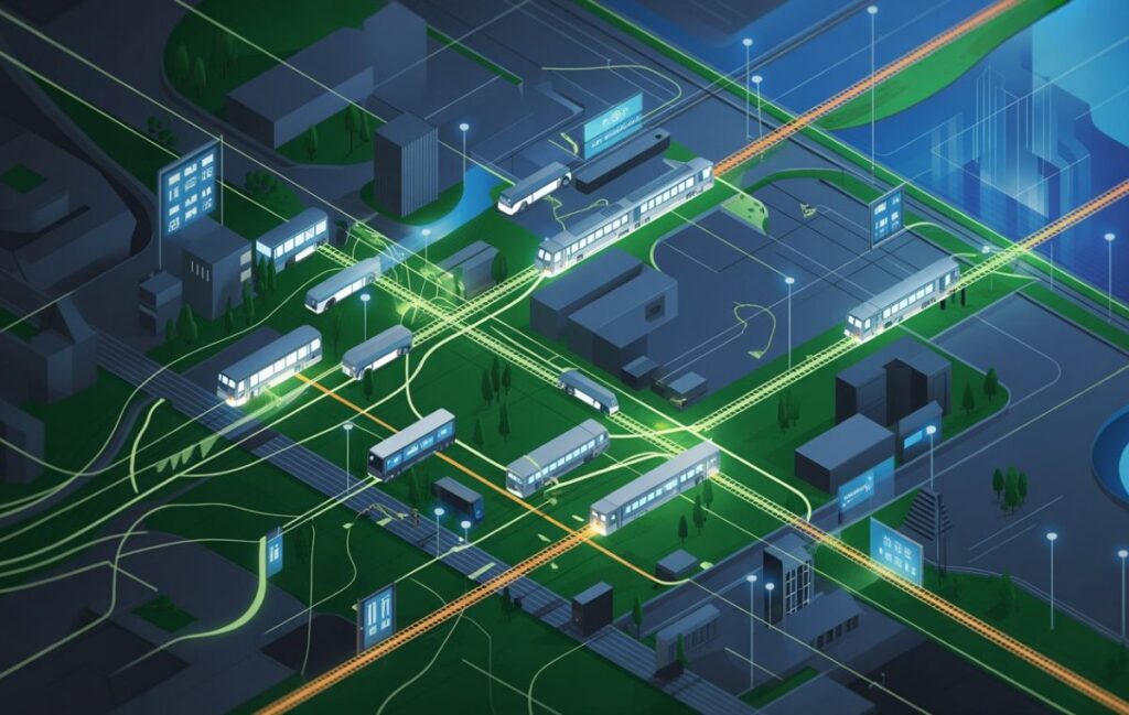 Smart city transit system visualized with live data powered by Tubeseferi.