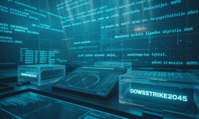 futuristic digital interface showing experimental software Python Dowsstrike2045